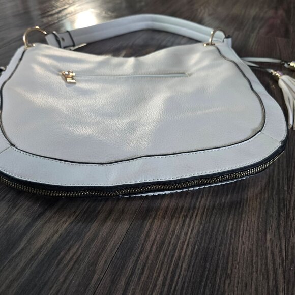 Unbranded Faux White Leather Shoulder Bag w/ Expandable Width NWOT - Picture 10 of 12